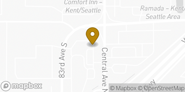 Map showing the location of Starbucks in Kent, WA 98032