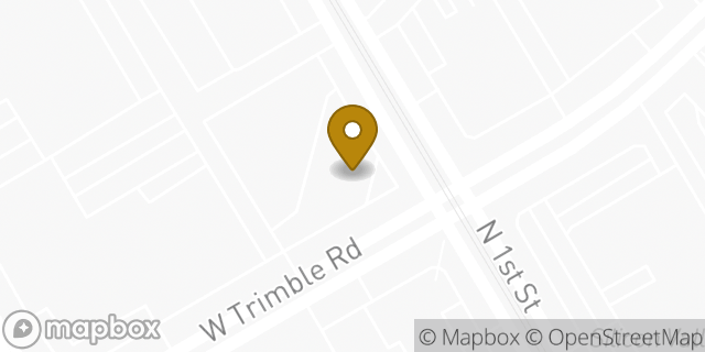 Map showing the location of Bank of America in San Jose, CA 95134