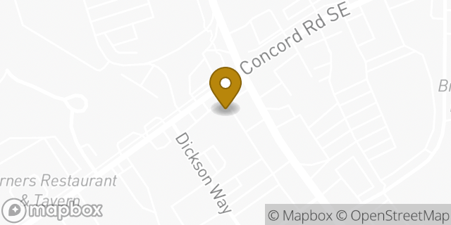 Map showing the location of Dunkin' in Smyrna, GA 30080