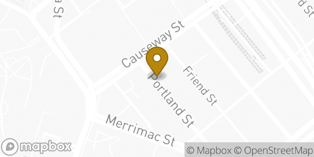 Map showing the location of Subway in Boston, MA 02114