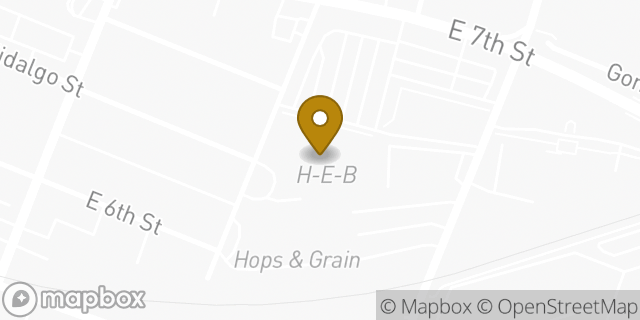 Map showing the location of 7th Street H-E-B in Austin, TX 78702