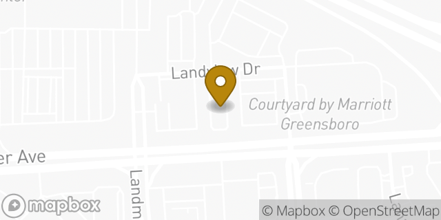 Map showing the location of Starbucks in Greensboro, NC 27407