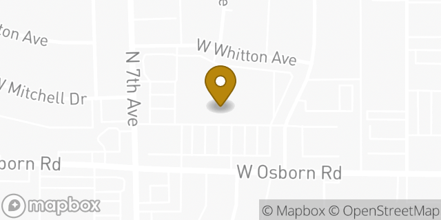 Map showing the location of Coinme in Phoenix, AZ 85013