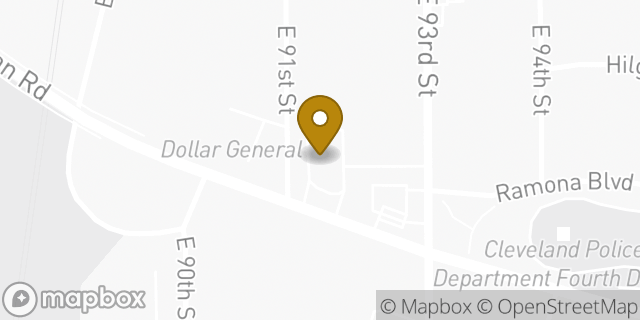 Map showing the location of McDonald's in Cleveland, OH 44104