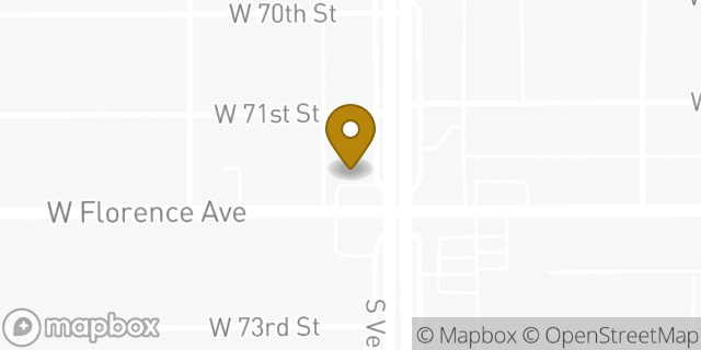 Map showing the location of Amazon Locker - Gyrfalcon in Los Angeles, CA 90044