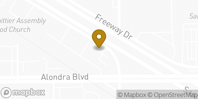 Map showing the location of Budget Truck Rental in Santa Fe Springs, CA 90670