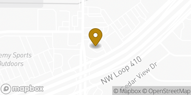 Map showing the location of Loop 410 & Vance Jackson in San Antonio, TX 78230