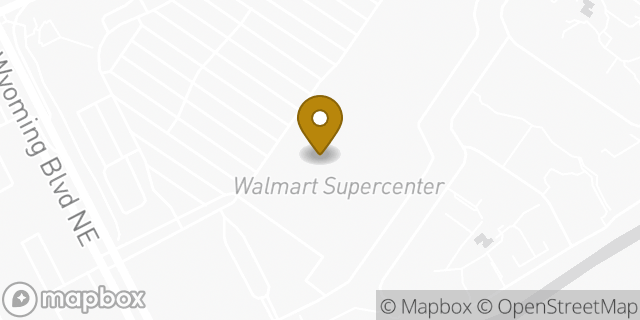 Map showing the location of Walmart in Albuquerque, NM 87111