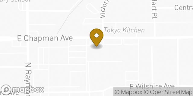 Map showing the location of Subway in Fullerton, CA 92831