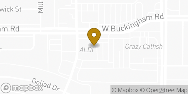 Map showing the location of Aldi in Garland, TX 75042