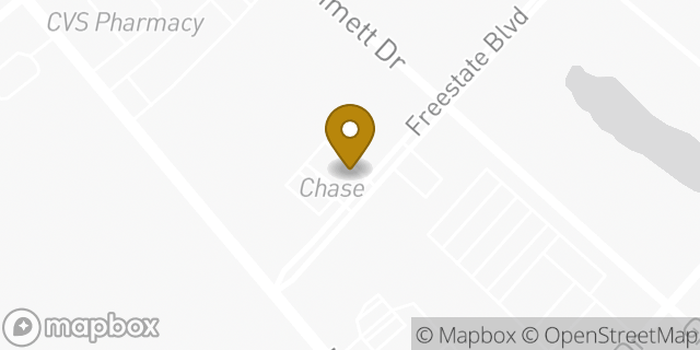 Map showing the location of Chase Bank in Shreveport, LA 71107