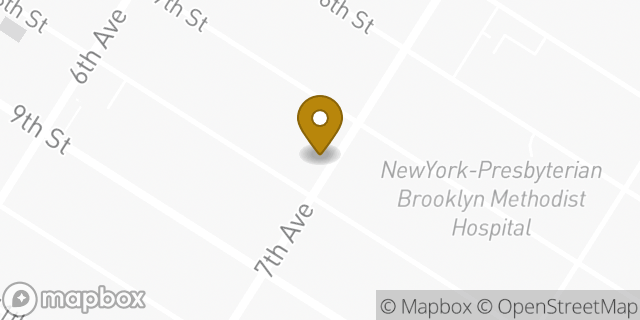 Map showing the location of Dunkin' in Brooklyn, NY 11215
