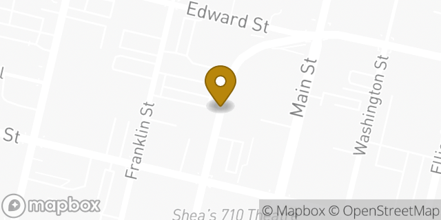 Map showing the location of Buffalo Pearl Street Box Truck Rentals in Buffalo, NY 14202