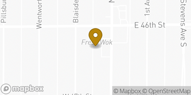 Map showing the location of Papa John's Pizza in Minneapolis, MN 55419