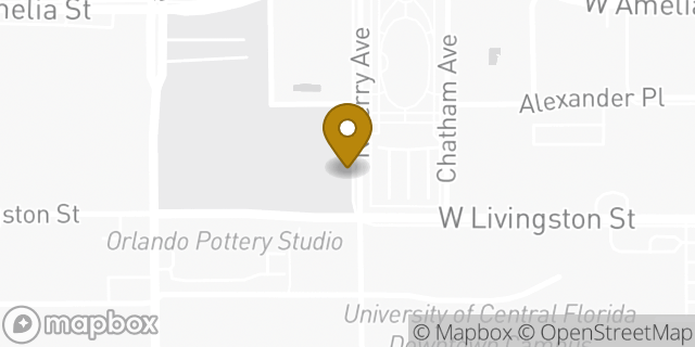 Map showing the location of Dunkin' in Orlando, FL 32801