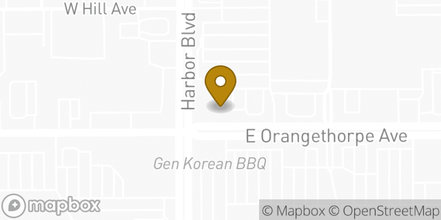 Map showing the location of Chipotle Mexican Grill in Fullerton, CA 92832