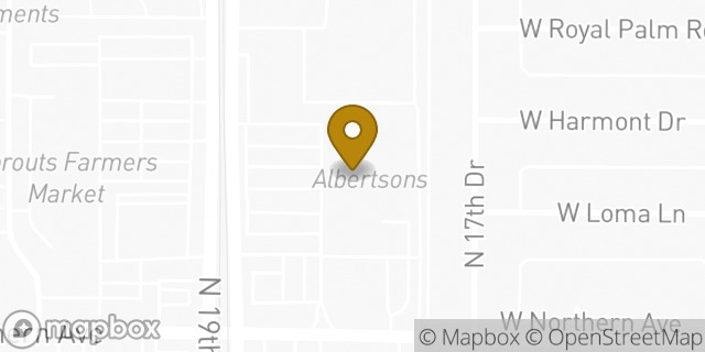 Map showing the location of Albertsons in Phoenix, AZ 85021