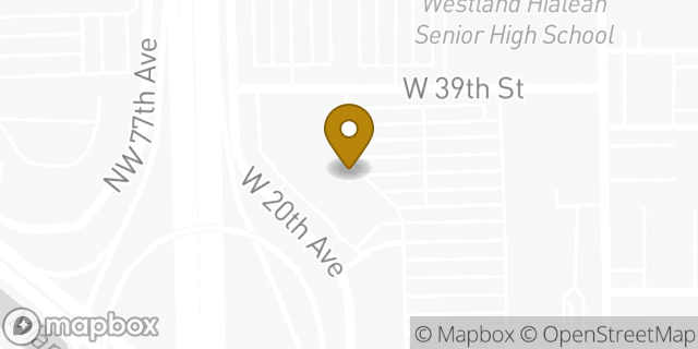 Map showing the location of Chuck E. Cheese in Hialeah, FL 33012