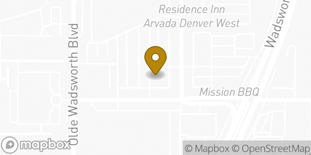 Map showing the location of Texas Roadhouse in Arvada, CO 80002