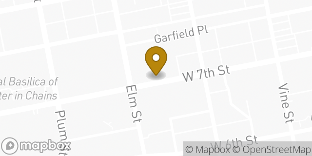 Map showing the location of Papa John's Pizza in Cincinnati, OH 45202