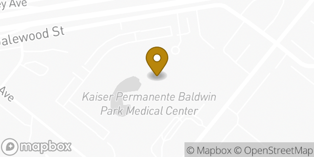 Map showing the location of Kaiser Permanente Medical Center, Physical Therapy in Baldwin Park, CA 91706