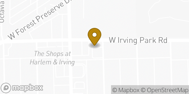 Map showing the location of Dunkin' in Chicago, IL 60634