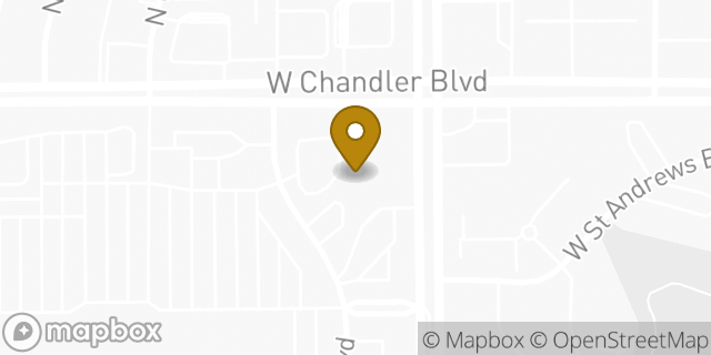 Map showing the location of Bank Of America in Chandler, AZ 85224