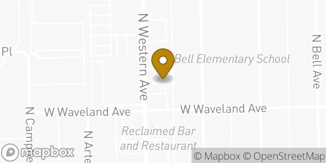 Map showing the location of AutoZone in Chicago, IL 60618