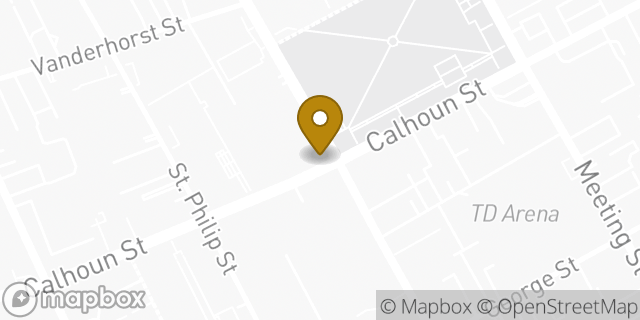 Map showing the location of Starbucks in Charleston, SC 29403