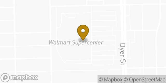Map showing the location of Walmart in El Paso, TX 79904