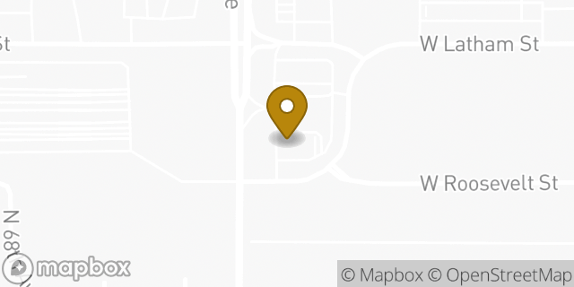 Map showing the location of Dunkin' in Phoenix, AZ 85043