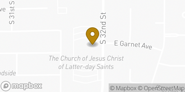 Map showing the location of The Church of Jesus Christ of Latter-day Saints in Mesa, AZ 85204
