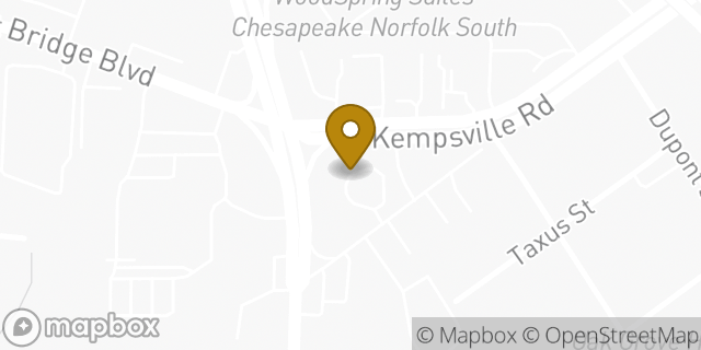 Map showing the location of American Legion Post 280 in Chesapeake, VA 23320
