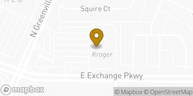 Map showing the location of Kroger in Allen, TX