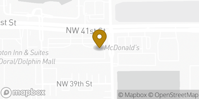 Map showing the location of Subway in Doral, FL 33178