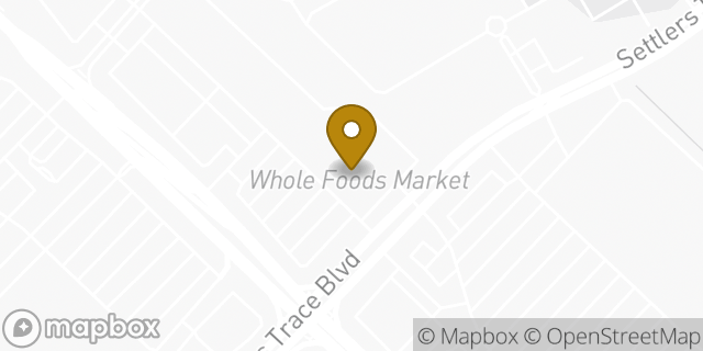 Map showing the location of Whole Foods Market in Lafayette, LA 70508