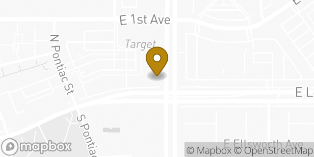 Map showing the location of Chase Bank in Denver, CO 80230