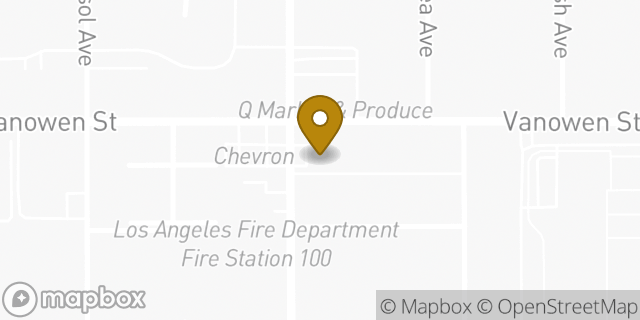 Map showing the location of Amazon Locker - Kaiden in Van Nuys, CA 91406