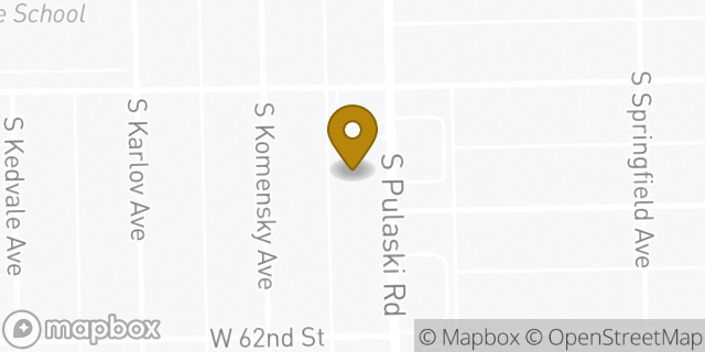 Map showing the location of AutoZone in Chicago, IL 60629