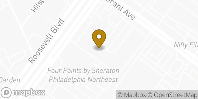 Map showing the location of Pearle Vision in Philadelphia, PA 19114