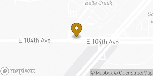 Map showing the location of Belle Creek in Commerce City, CO 80640