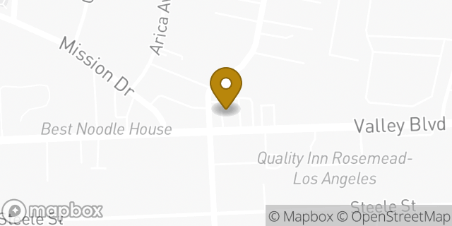 Map showing the location of Starbucks in Rosemead, CA 91770
