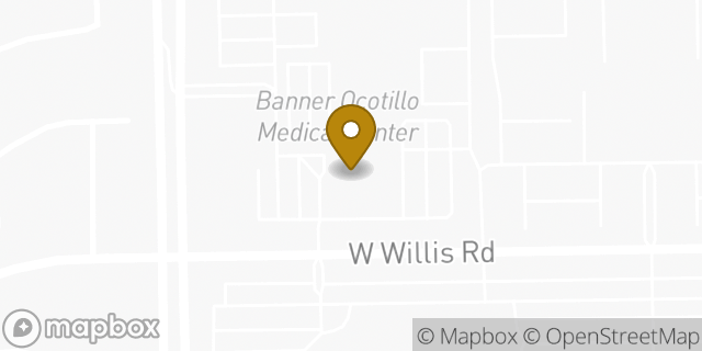 Map showing the location of Banner Health in Chandler, AZ 85286