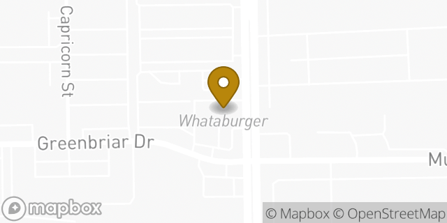 Map showing the location of Murphy & Greenbriar in Stafford, TX 77477
