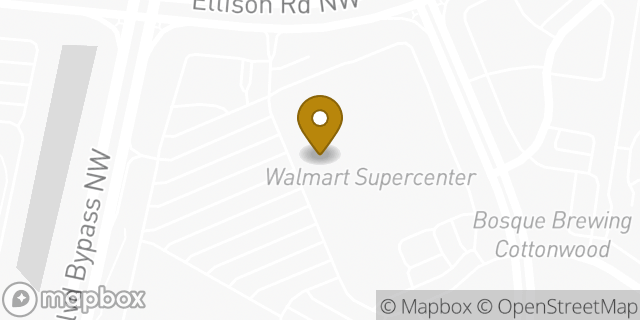 Map showing the location of Walmart in Albuquerque, NM 87114