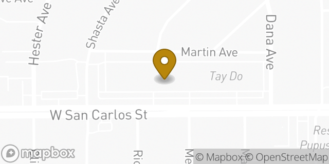 Map showing the location of AutoZone in San Jose, CA 95128