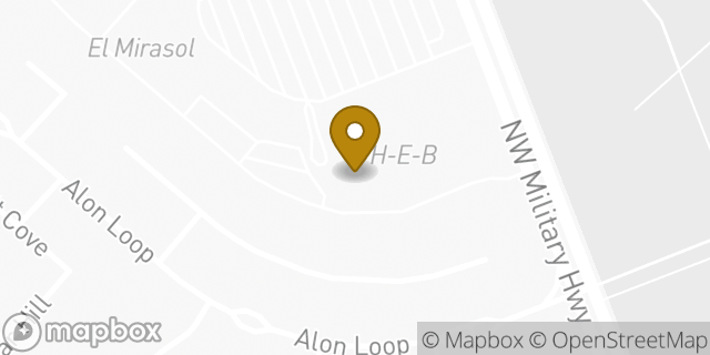 Map showing the location of Alon Market H-E-B in San Antonio, TX 78231