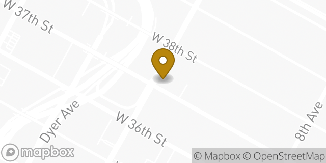 Map showing the location of Dunkin' in New York, NY 10018