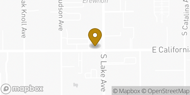 Map showing the location of Starbucks in Pasadena, CA 91101