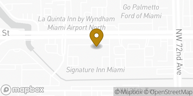 Map showing the location of Dunkin' in Miami, FL 33166